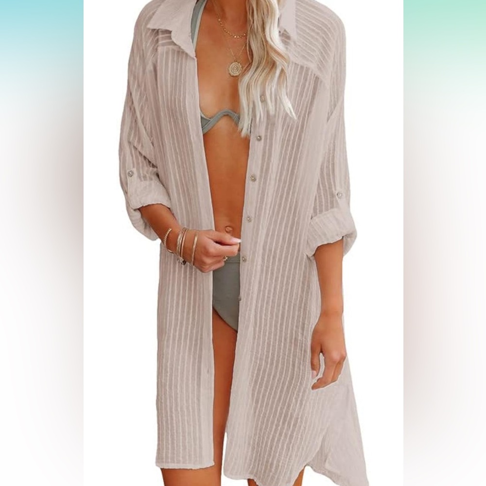 Sheer button up shirt/dress